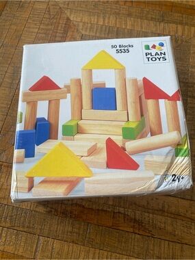 Plan Toys 50-Block Wooden Building Set